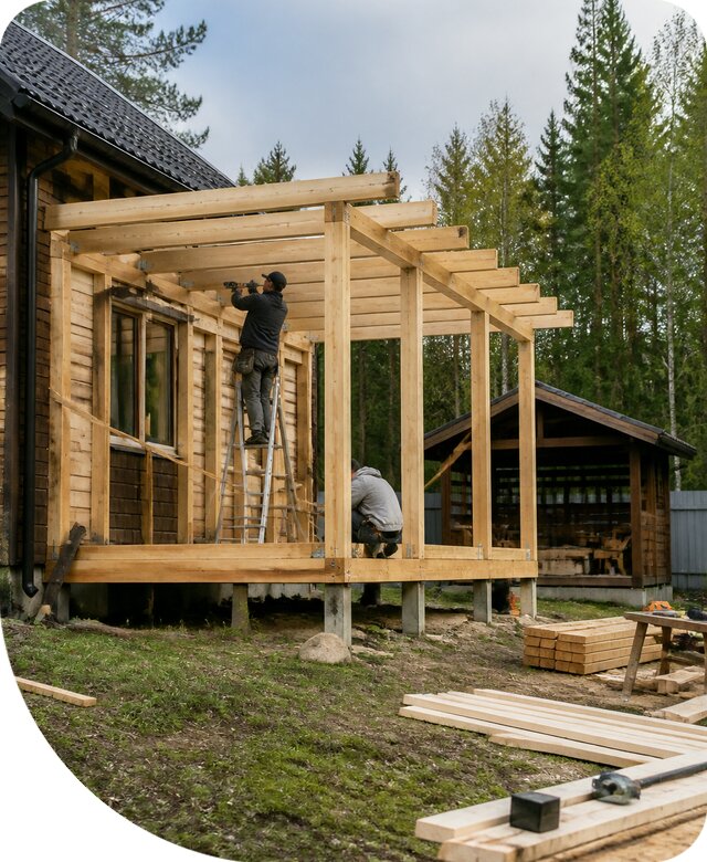 Строительство пристроек и построек на участке в Куйбышеве