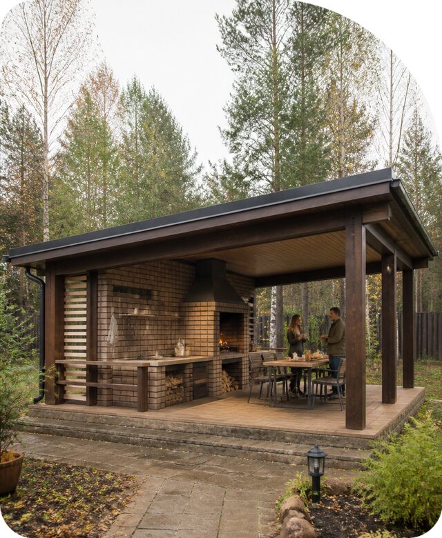 Навес для барбекю под ключ в Куйбышеве | РадиДОМА-Кбш от 129613 р.